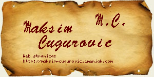 Maksim Čugurović vizit kartica